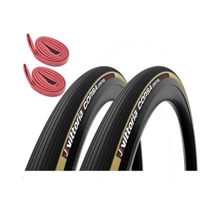 PACK 2 CUBIERTAS VITTORIA CORSA CONTROL G2 CREM/NEG 700X25+C