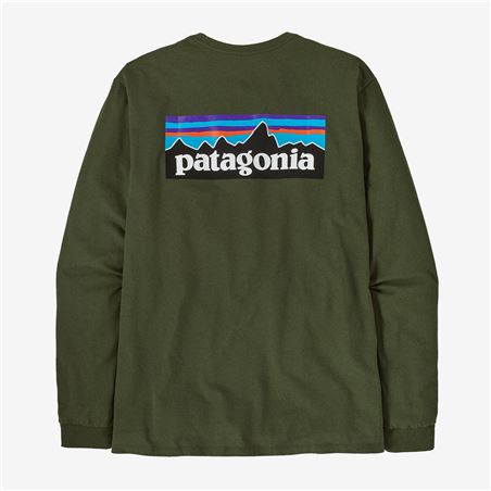 CAMISETA PATAGONIA M/L P-6 LOGO RESPONSIBILI-TEE BLANCA M